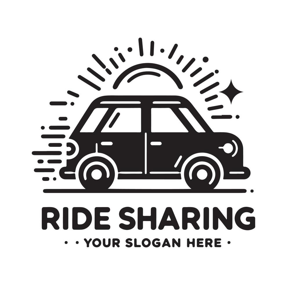 Ride Sharing Logo Design Illustration Symbol Template Flat Style vector