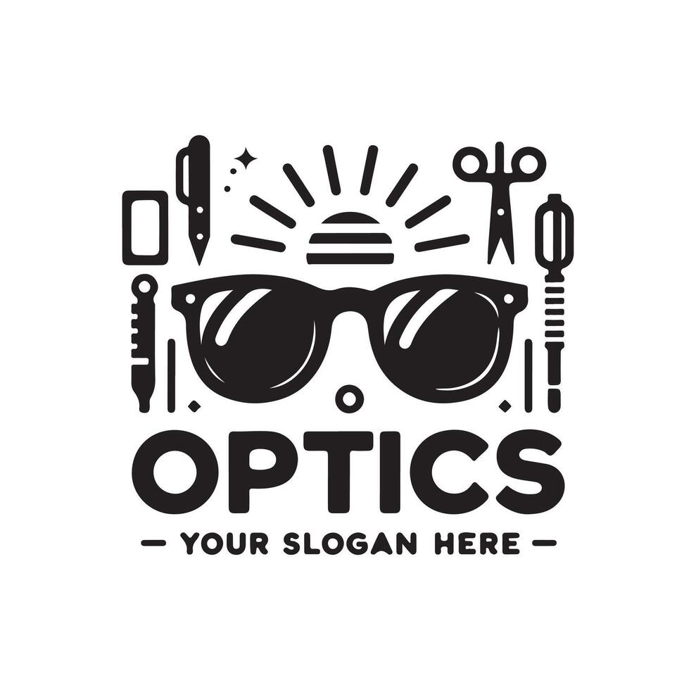 optics store logo illustration vector