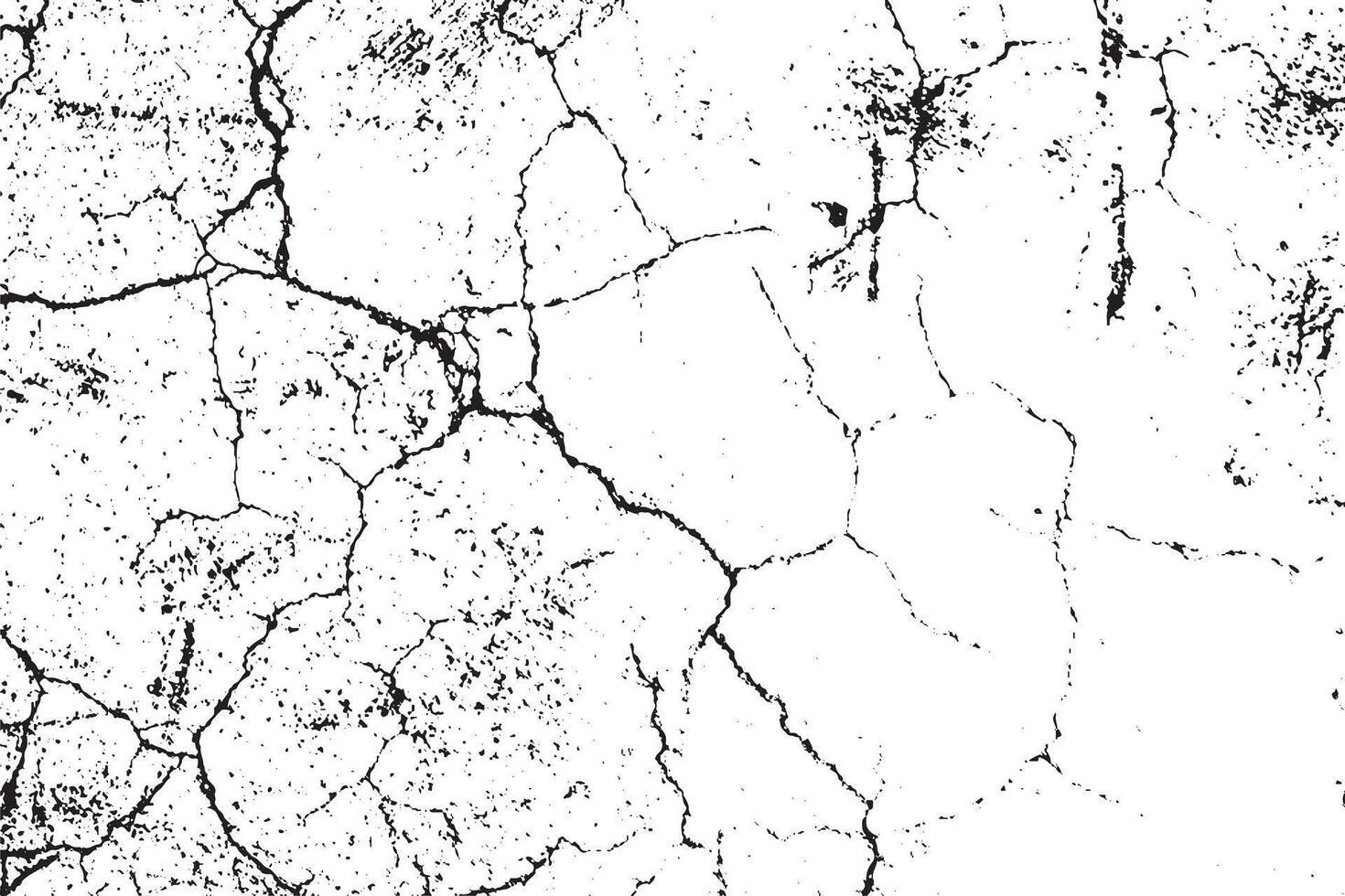 Grunge Texture of Cracked Rough Surface - Abstract Monochrome Cement Background Illustration Overlay Template vector