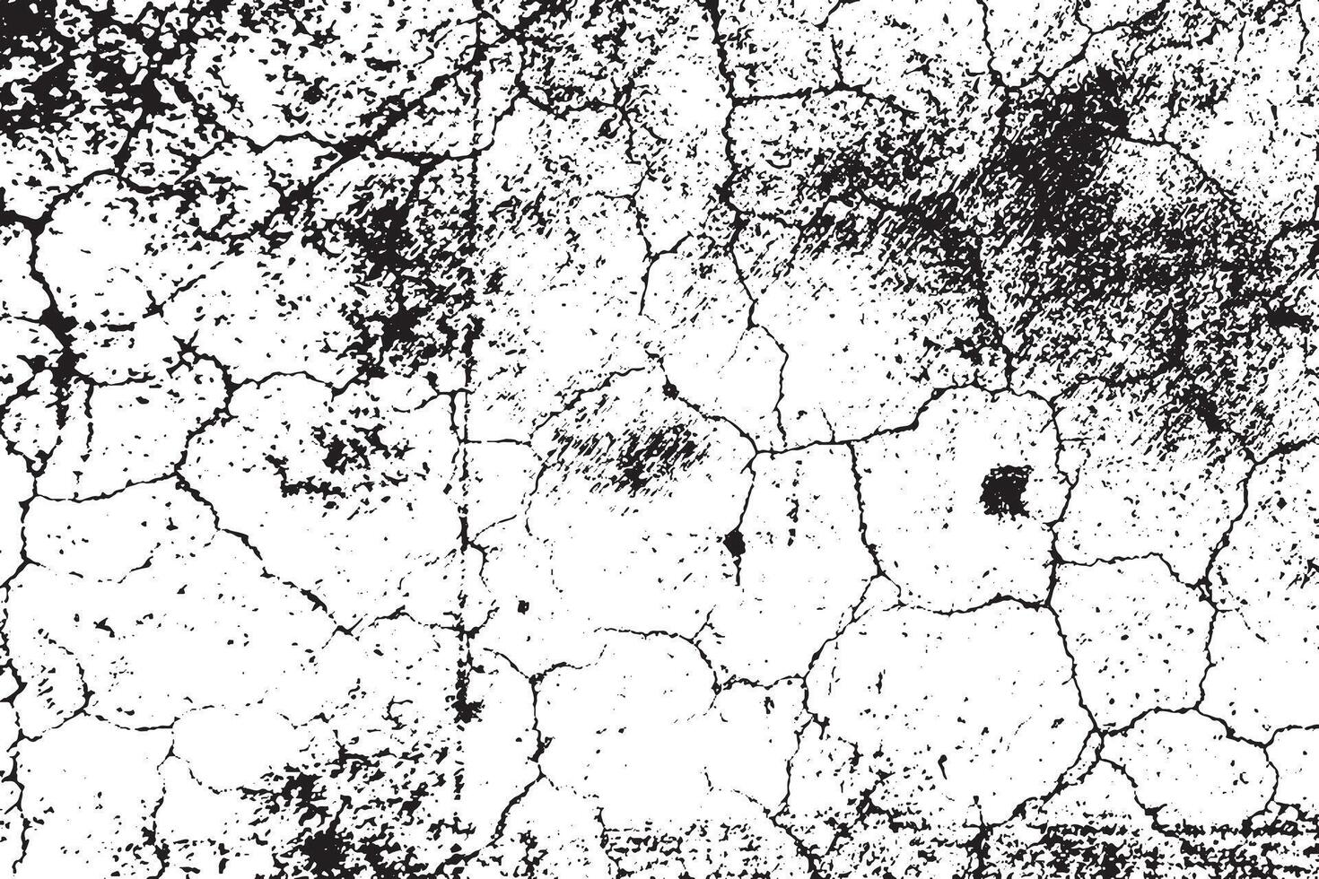Grunge Texture of Cracked Rough Surface - Abstract Monochrome Cement Background Illustration Overlay Template vector