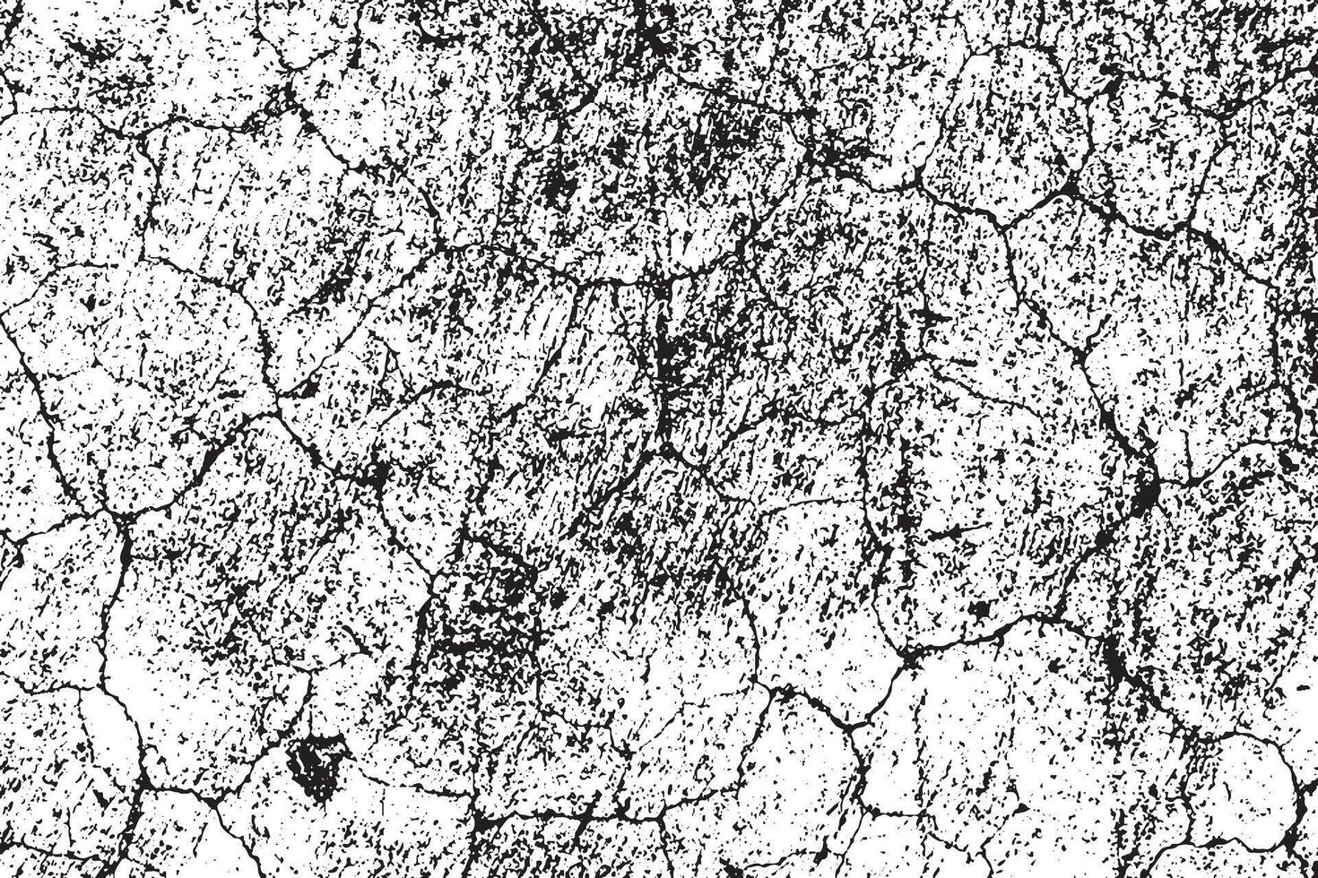 Grunge Texture of Cracked Rough Surface - Abstract Monochrome Cement Background Illustration Overlay Template vector