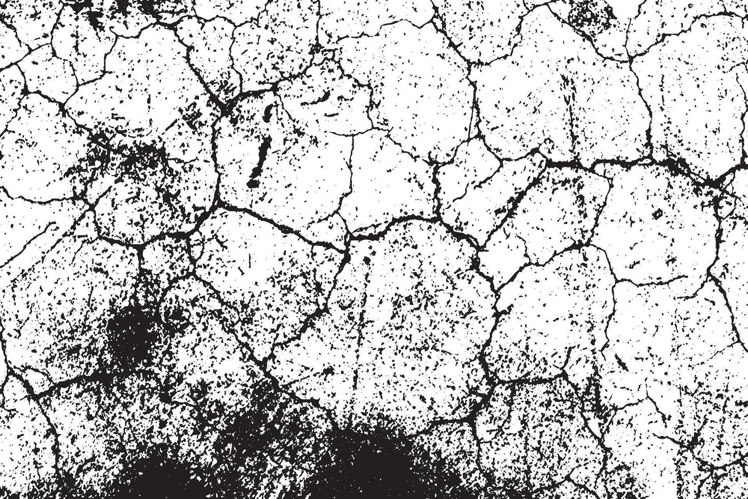 Grunge Texture of Cracked Rough Surface - Abstract Monochrome Cement Background Illustration Overlay Template vector