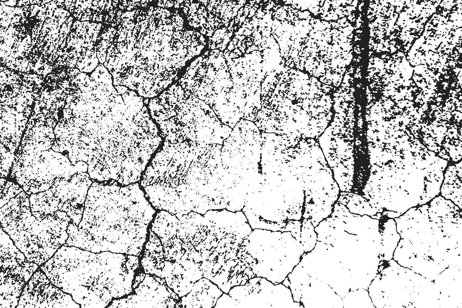 Grunge Texture of Cracked Rough Surface - Abstract Monochrome Cement Background Illustration Overlay Template vector