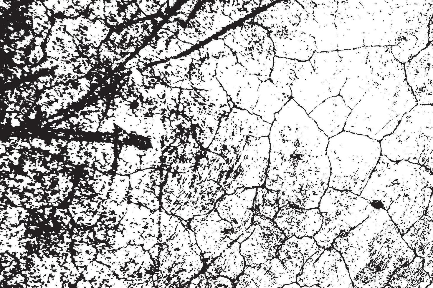 Grunge Texture of Cracked Rough Surface - Abstract Monochrome Cement Background Illustration Overlay Template vector
