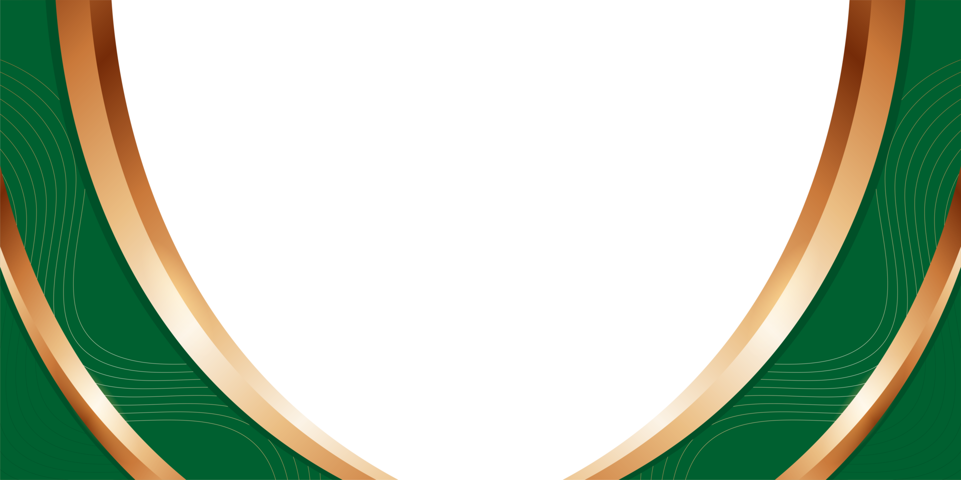transparent dark green gold border frame background, elegant and luxurious png