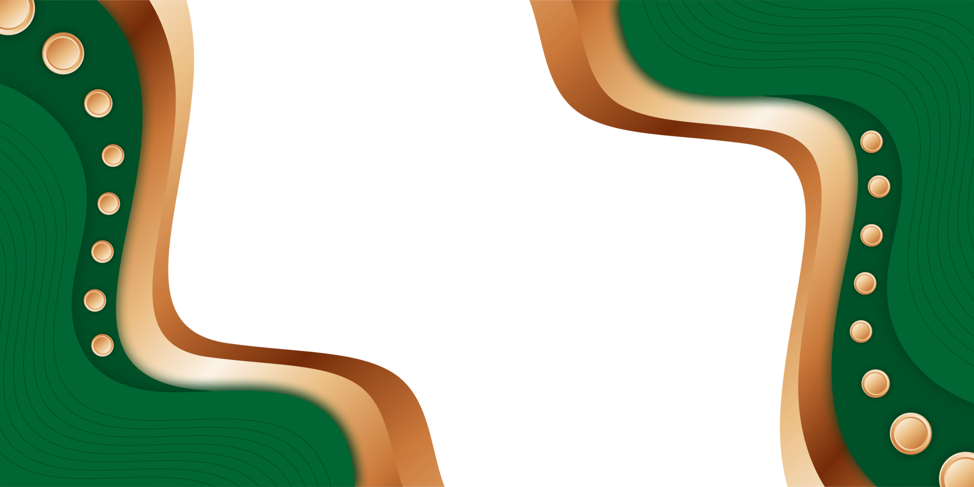 transparent dark green gold border frame background, elegant and luxurious png