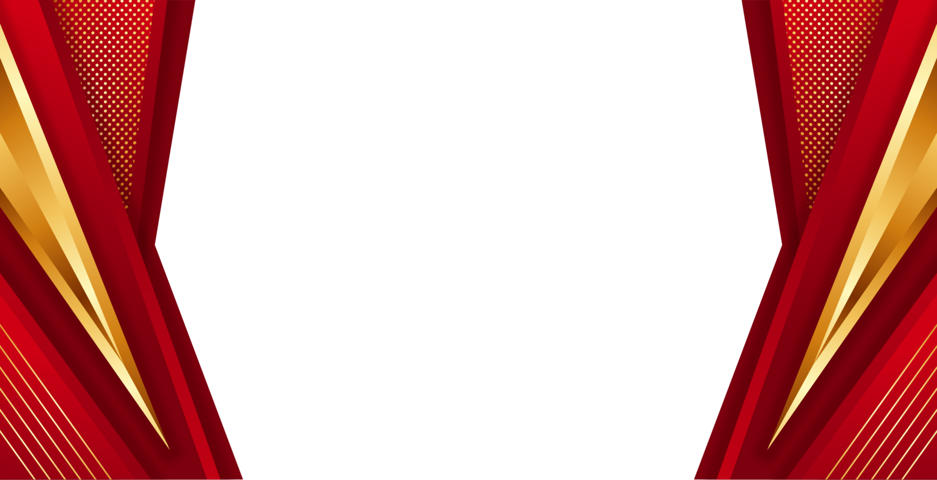 luxury red frame border gold transparent background png