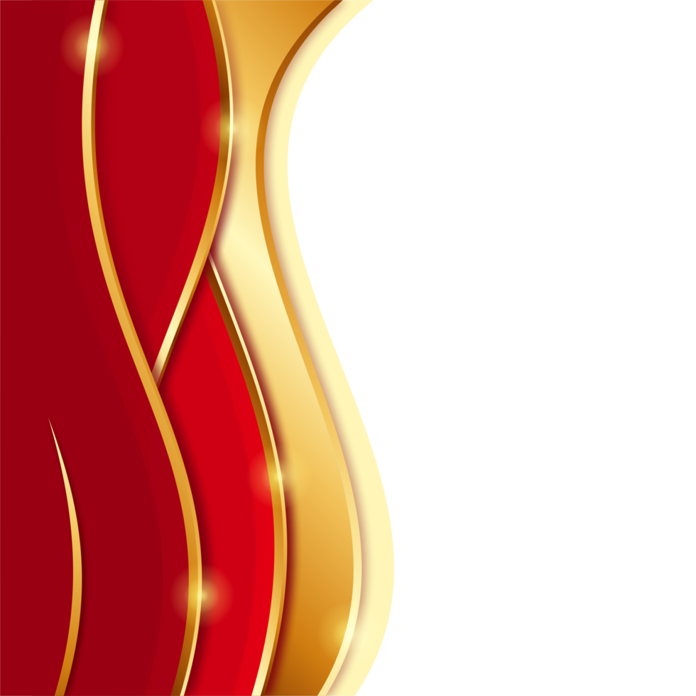 transparent red gold shining border frame background, elegant and luxurious png