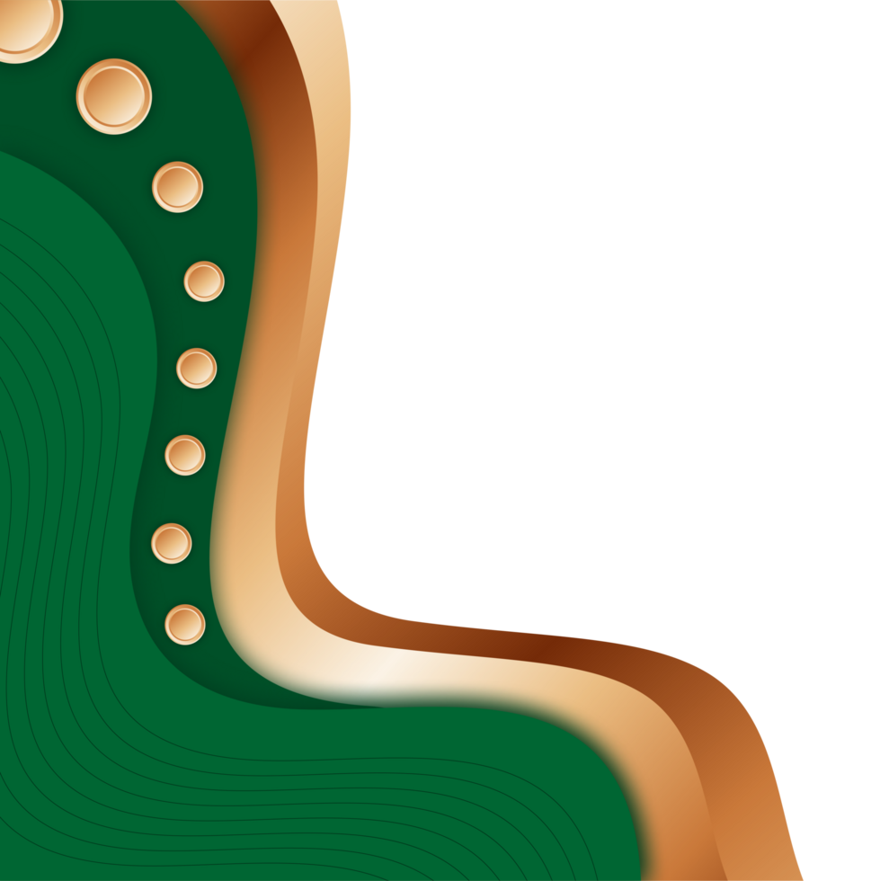 transparent dark green gold border frame background, elegant and luxurious png