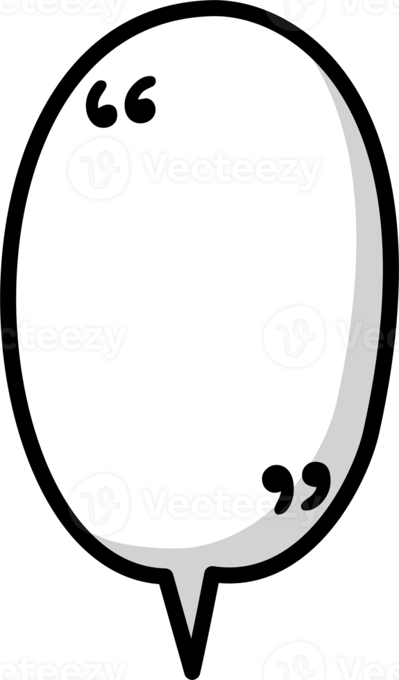 Black and white color speech bubble balloon with quotation marks, icon sticker memo keyword planner text box banner png