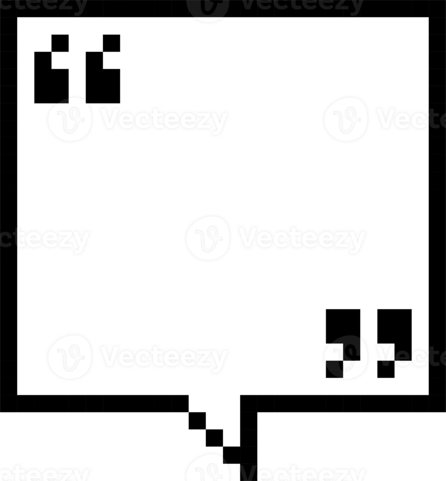 8bit retro game pixel speech bubble balloon with quotation marks, icon sticker memo keyword planner text box banner png