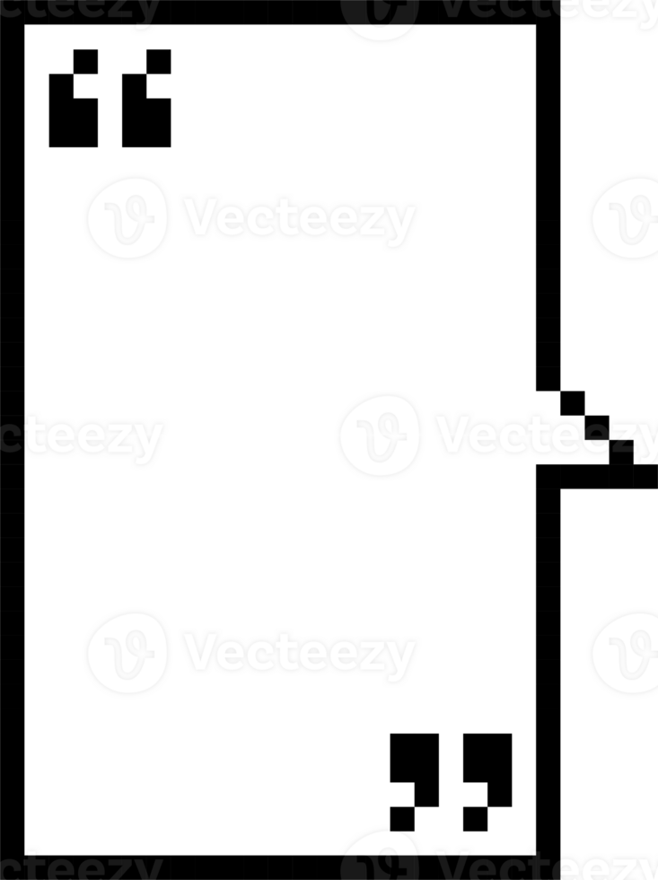 8bit retro game pixel speech bubble balloon with quotation marks, icon sticker memo keyword planner text box banner png