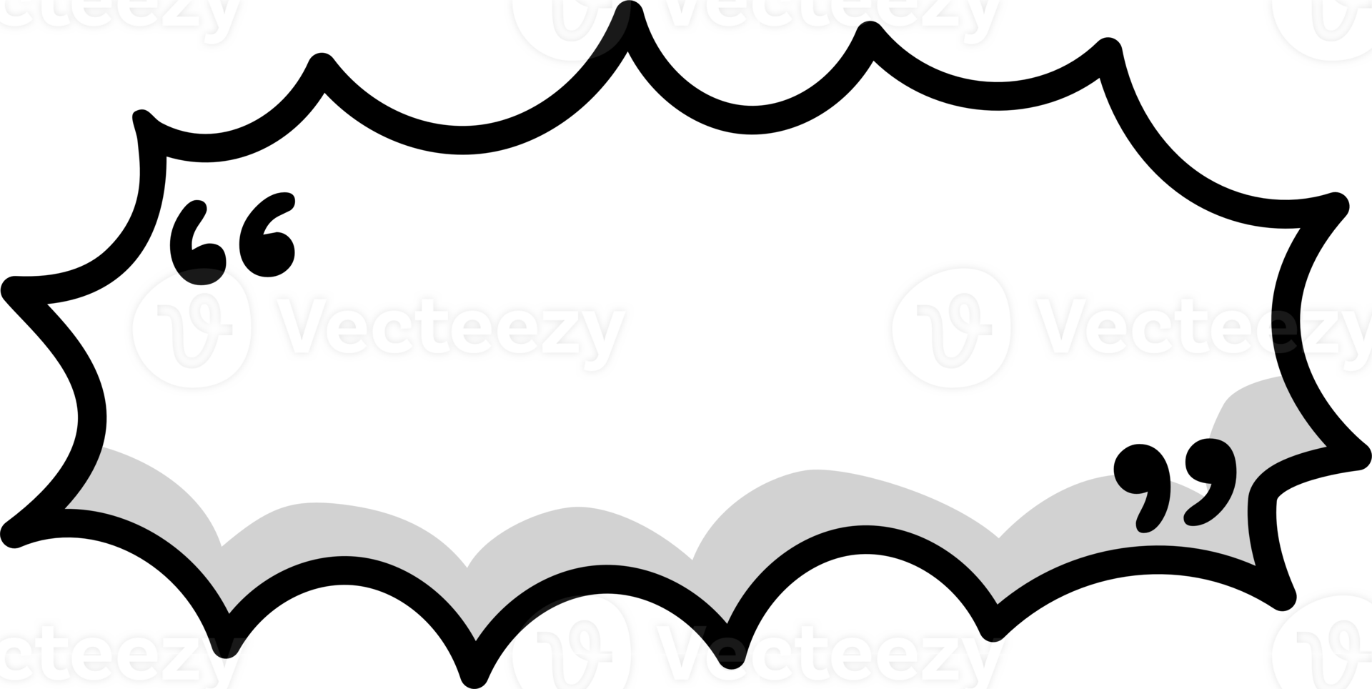 Black and white color speech bubble balloon with quotation marks, icon sticker memo keyword planner text box banner png