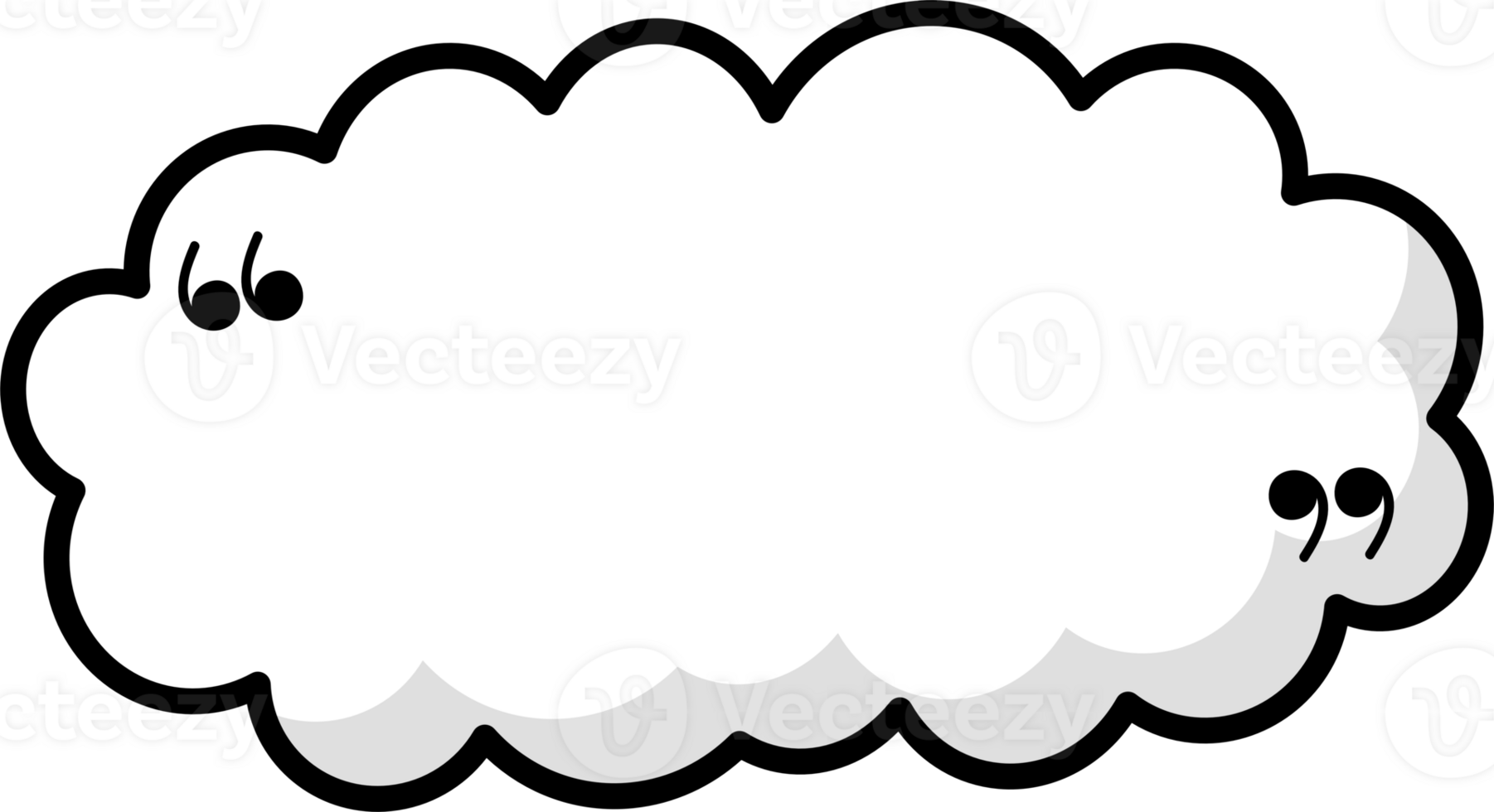 Black and white color speech bubble balloon with quotation marks, icon sticker memo keyword planner text box banner png