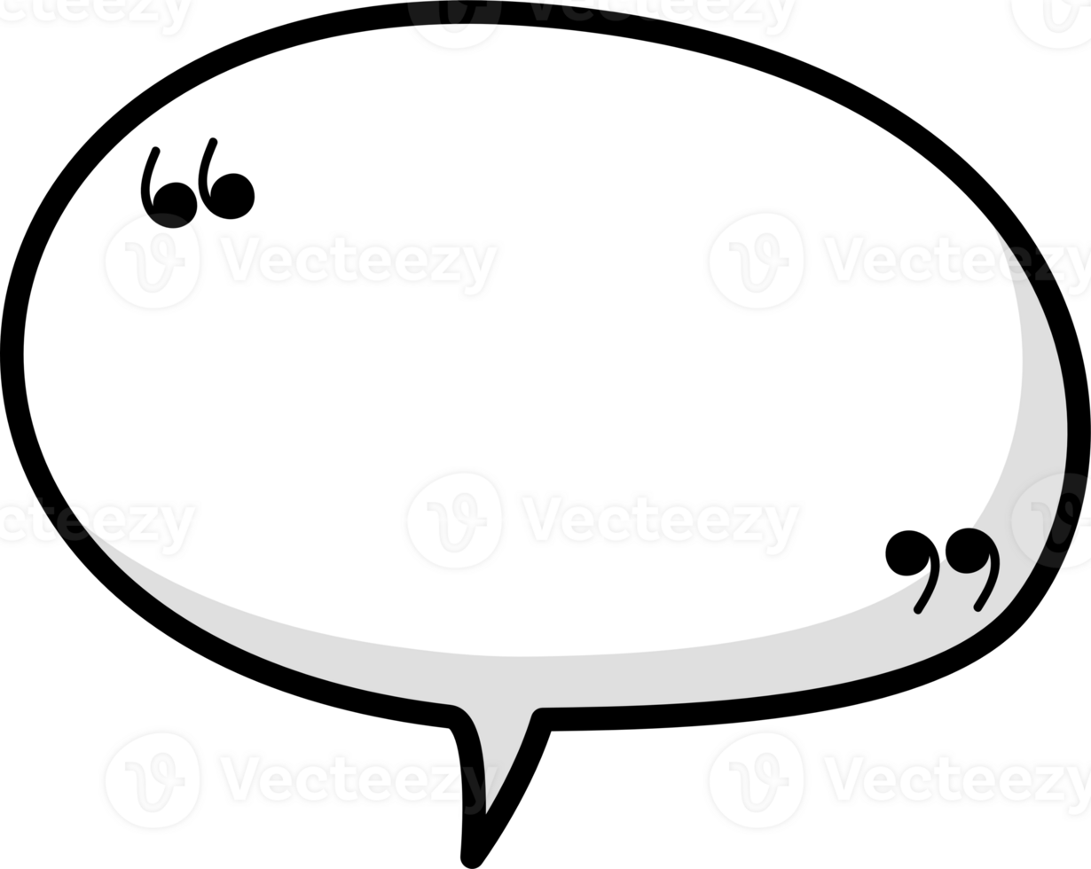 Black and white color speech bubble balloon with quotation marks, icon sticker memo keyword planner text box banner png
