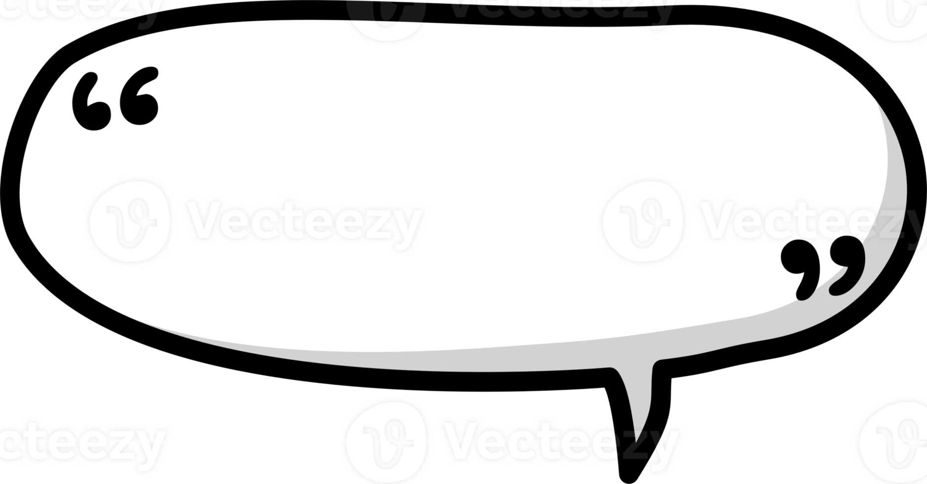 Black and white color speech bubble balloon with quotation marks, icon sticker memo keyword planner text box banner png