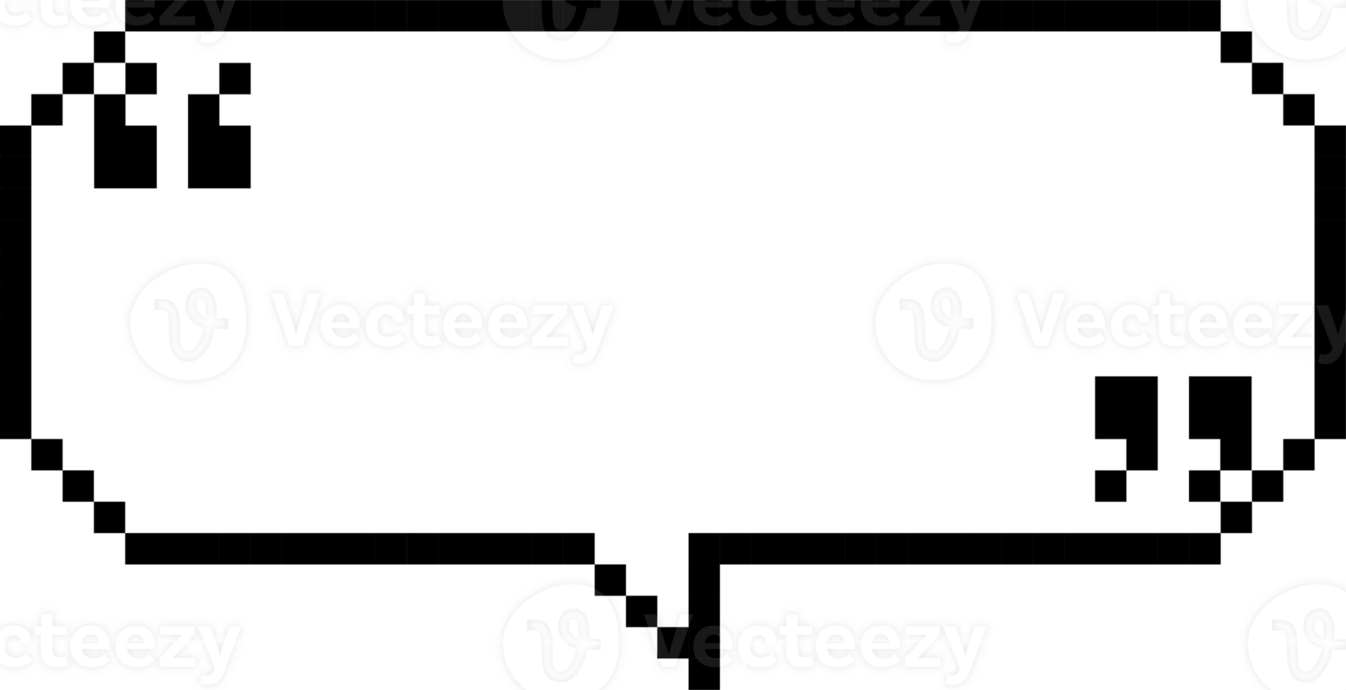 8bit retro game pixel speech bubble balloon with quotation marks, icon sticker memo keyword planner text box banner png