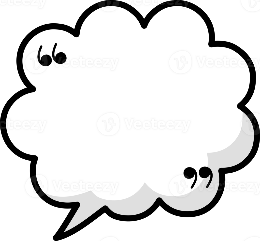Black and white color speech bubble balloon with quotation marks, icon sticker memo keyword planner text box banner png