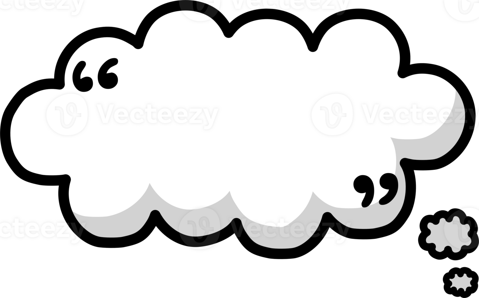 Black and white color speech bubble balloon with quotation marks, icon sticker memo keyword planner text box banner png