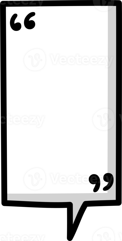 Black and white color speech bubble balloon with quotation marks, icon sticker memo keyword planner text box banner png