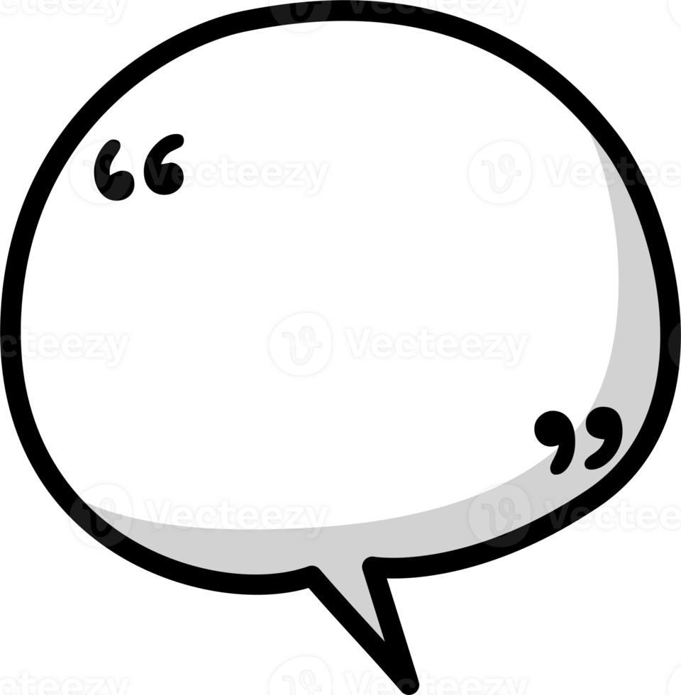 Black and white color speech bubble balloon with quotation marks, icon sticker memo keyword planner text box banner png