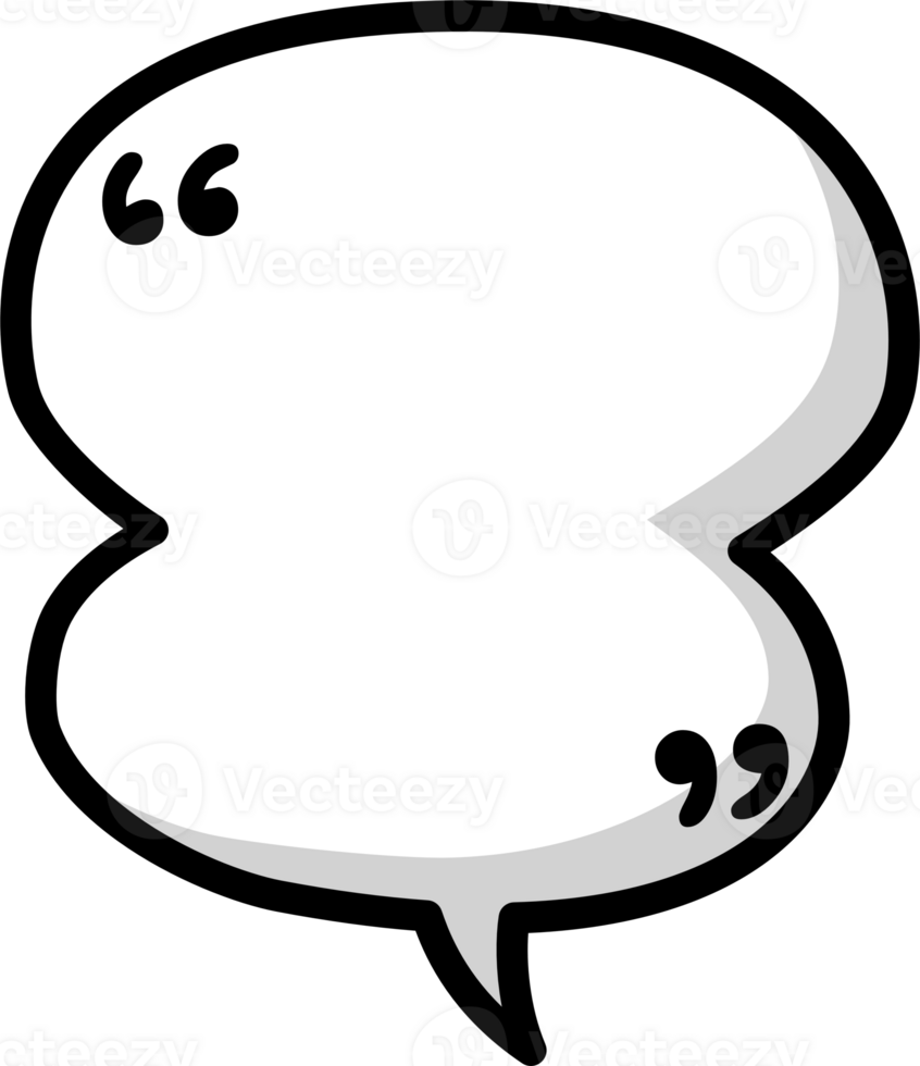 Black and white color speech bubble balloon with quotation marks, icon sticker memo keyword planner text box banner png