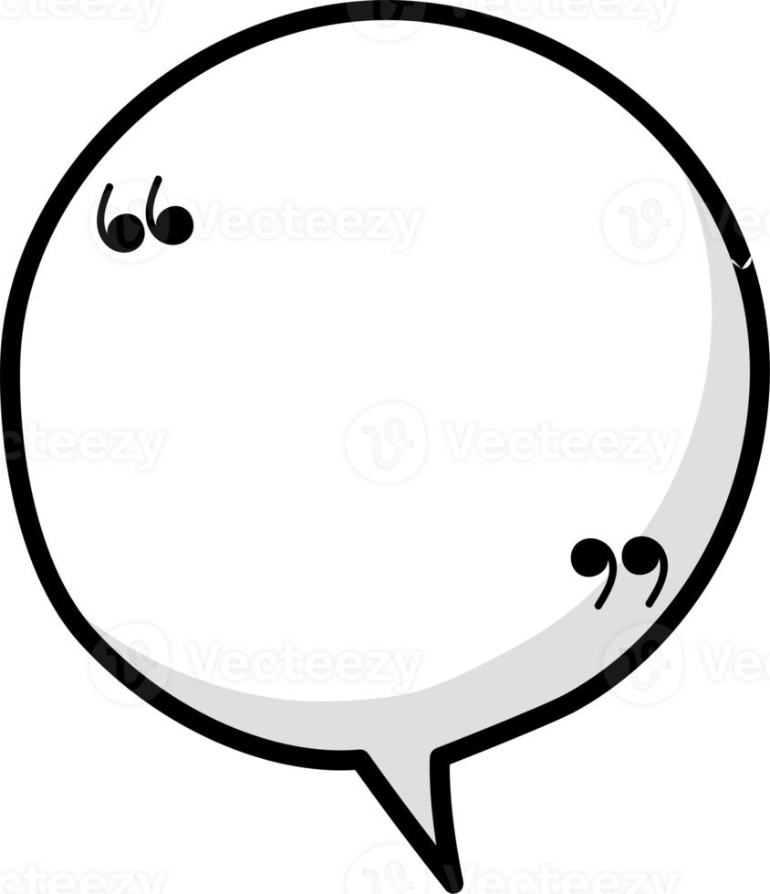 Black and white color speech bubble balloon with quotation marks, icon sticker memo keyword planner text box banner png