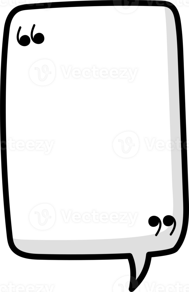 Black and white color speech bubble balloon with quotation marks, icon sticker memo keyword planner text box banner png