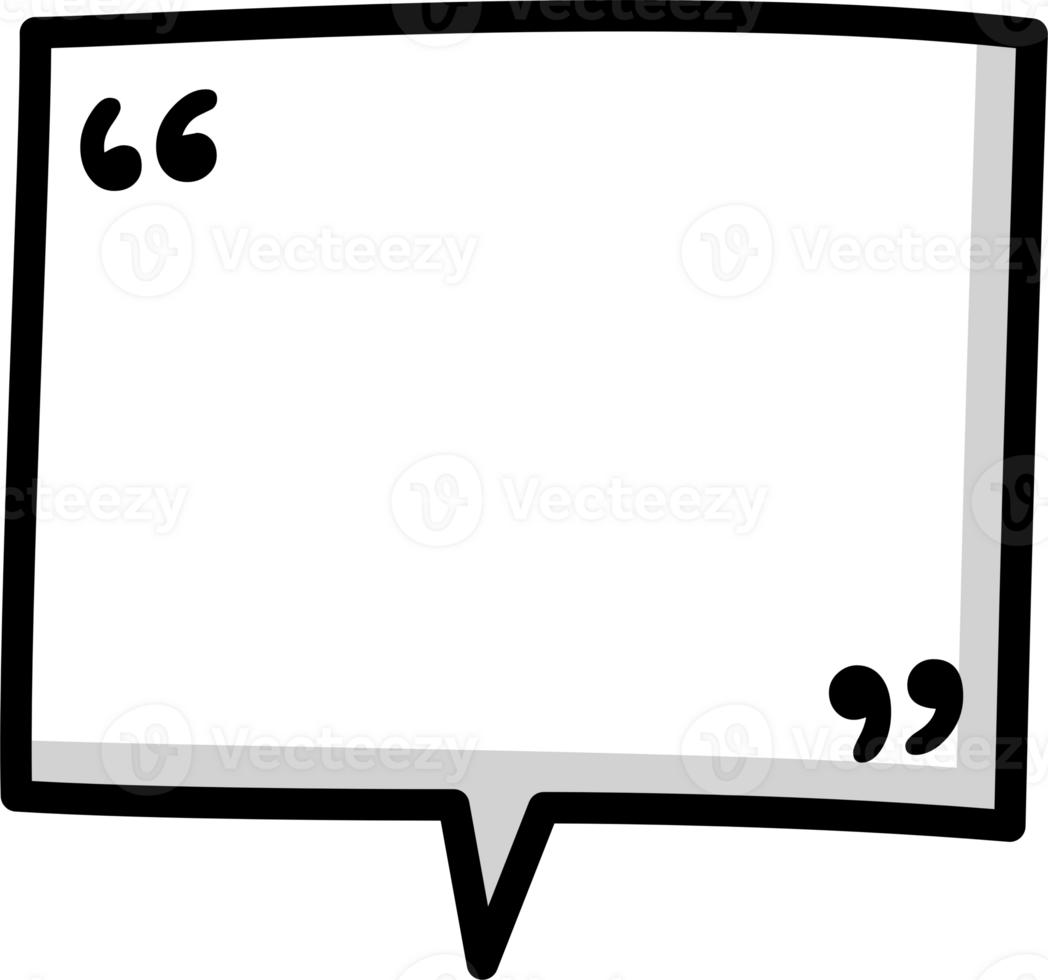 Black and white color speech bubble balloon with quotation marks, icon sticker memo keyword planner text box banner png