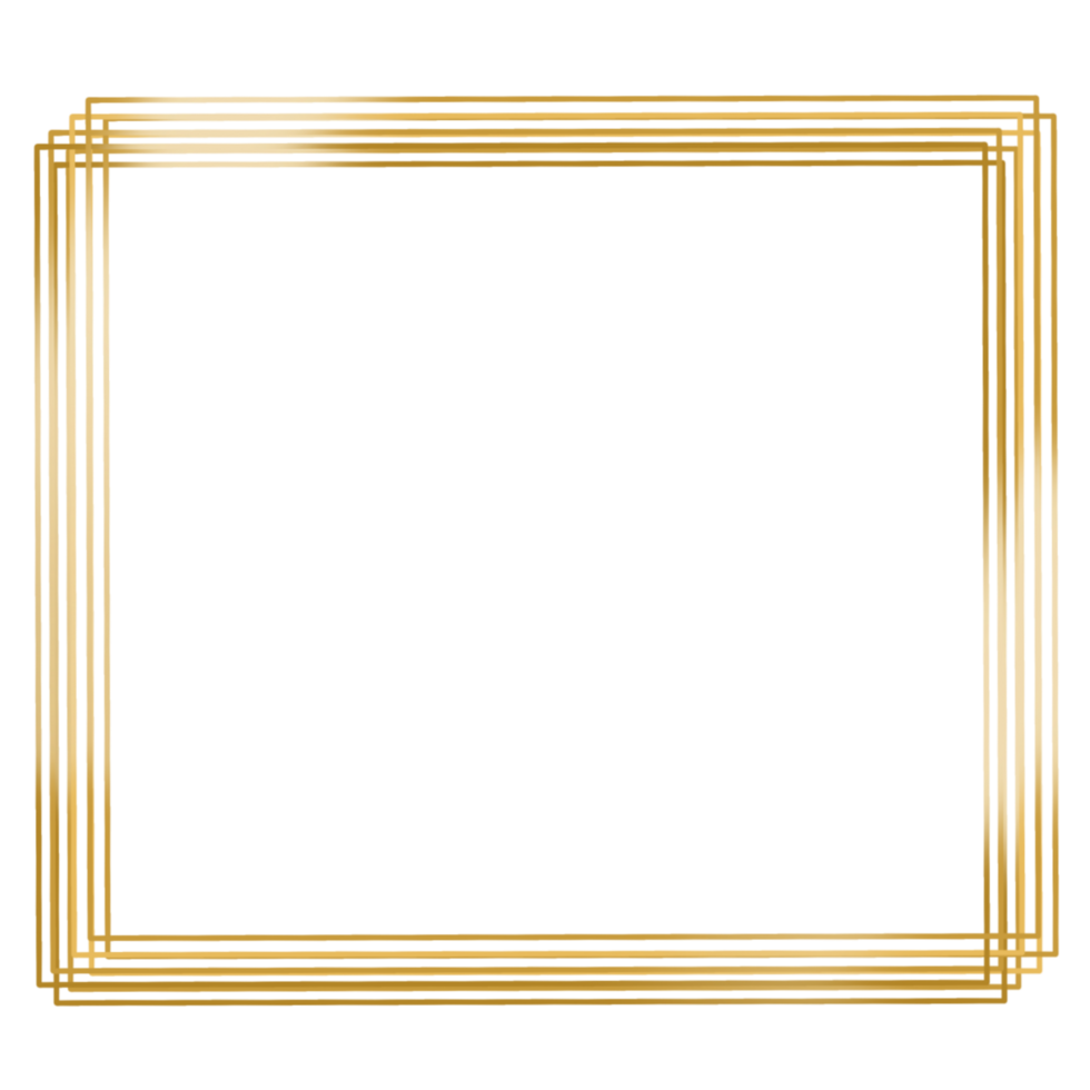 Gold Multi Square Frame on a Transparent Background png