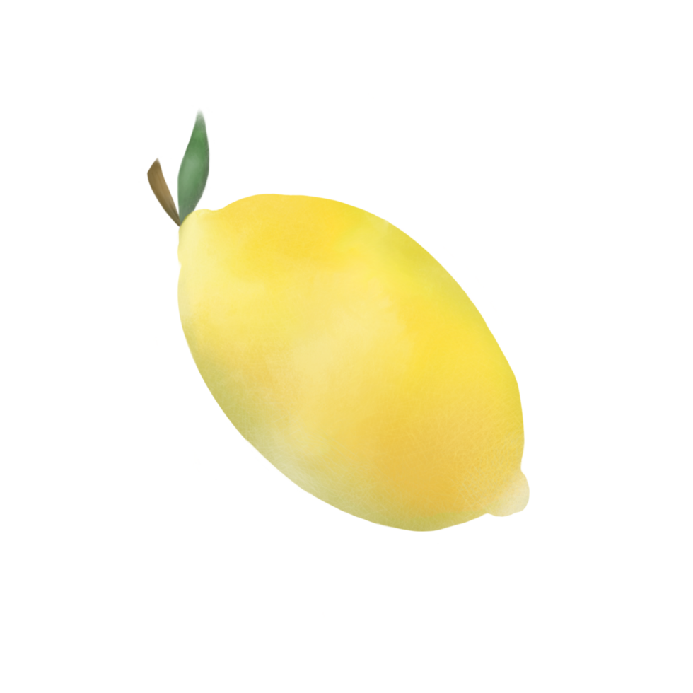 A Watercolor Lemon on a Transparent Background png