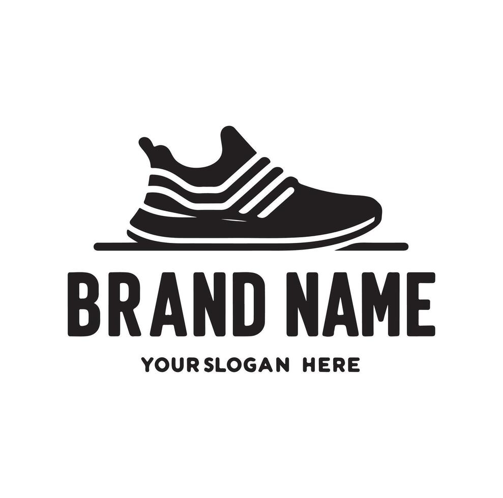 minimal shoe logo illustration vector