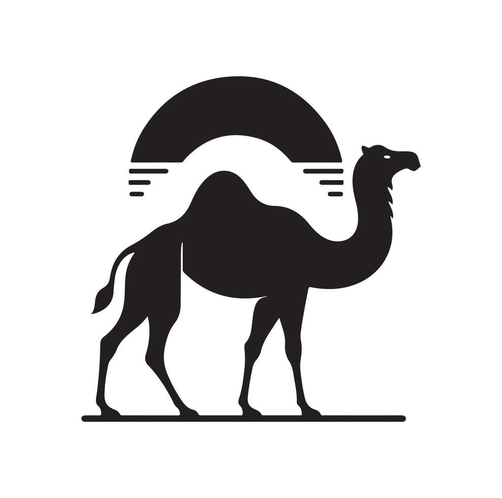 camel silhouettes illustration on white background vector