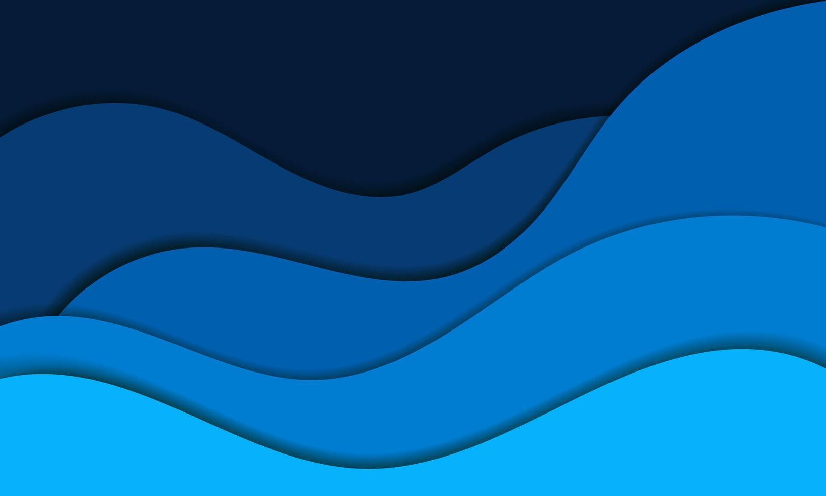 blue modern wave papercut style background vector