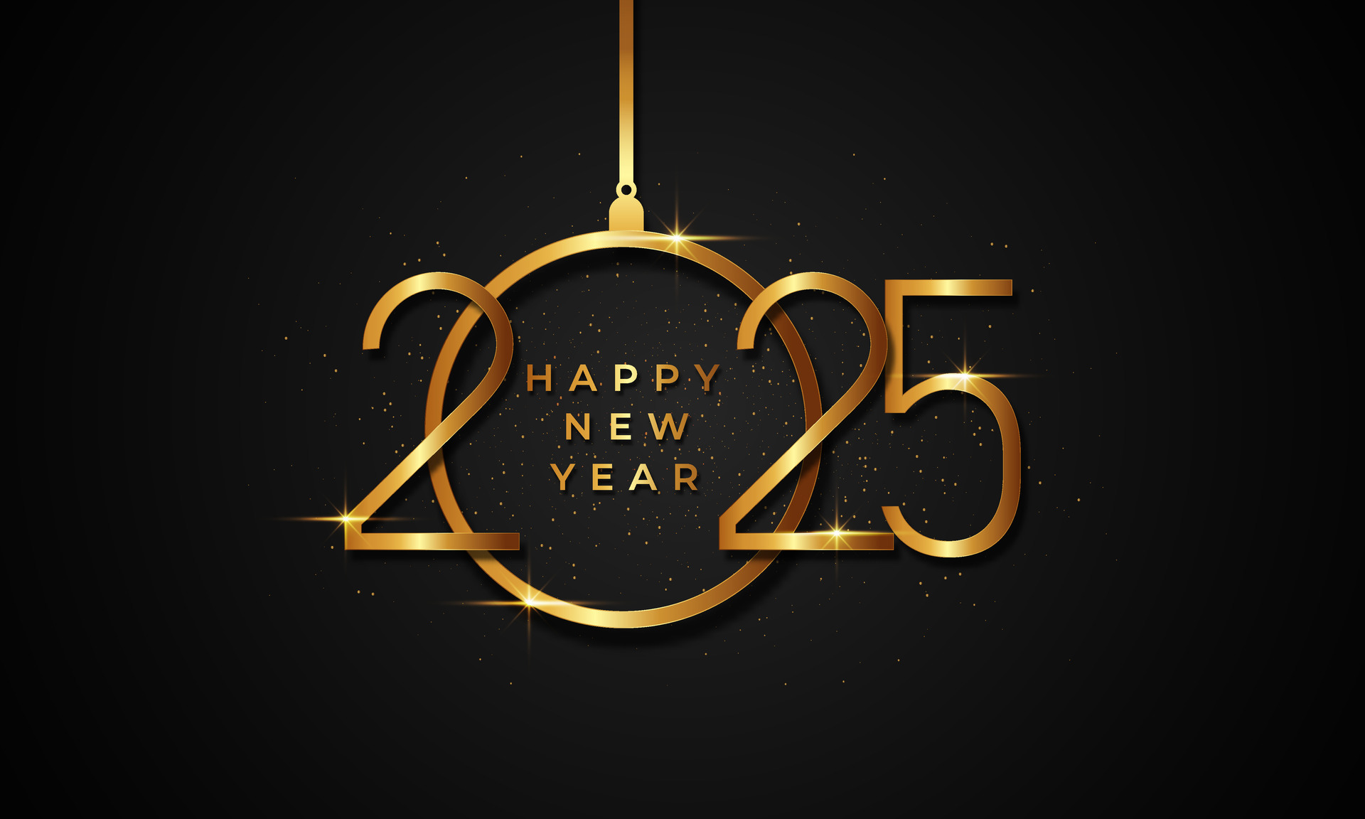 new year celebration 2025 with style number in golden shiny color on a