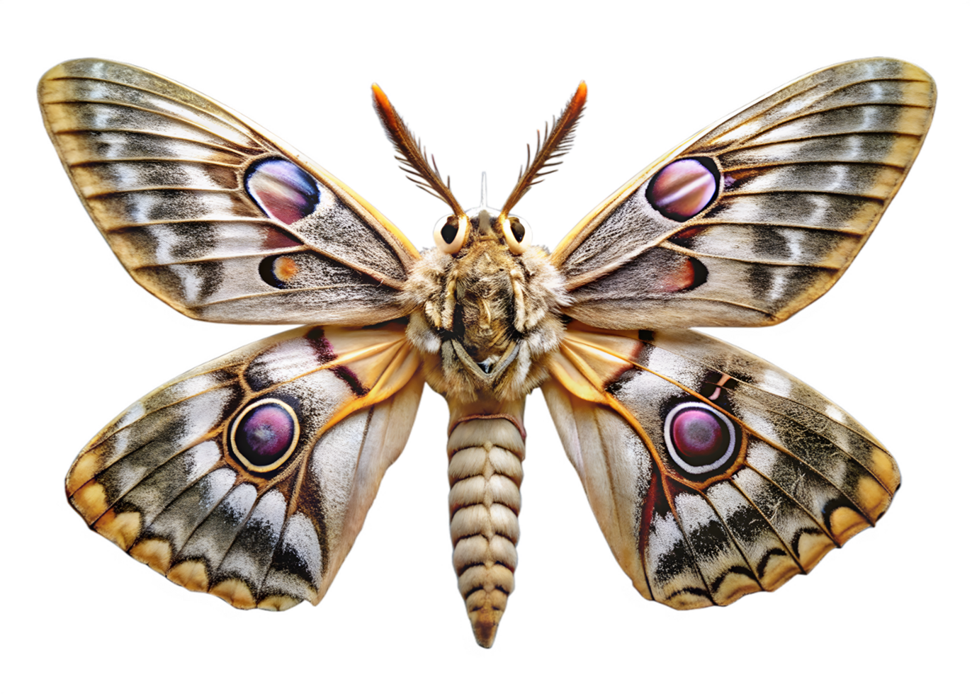 Mutated Moth With Malformed Wings and Asymmetrical Markings png
