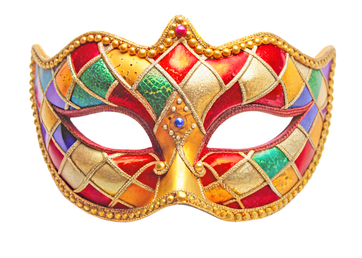 Asymmetrical Carnival Mask, Frontal View png
