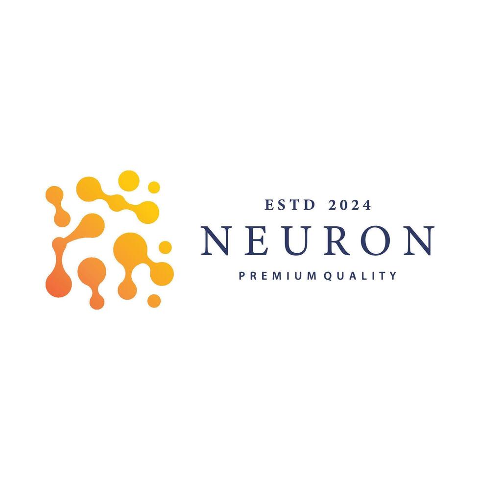 Neuron Logo, Neuron Nerve or Seaweed Abstract Molecule Design, Template Illustration vector