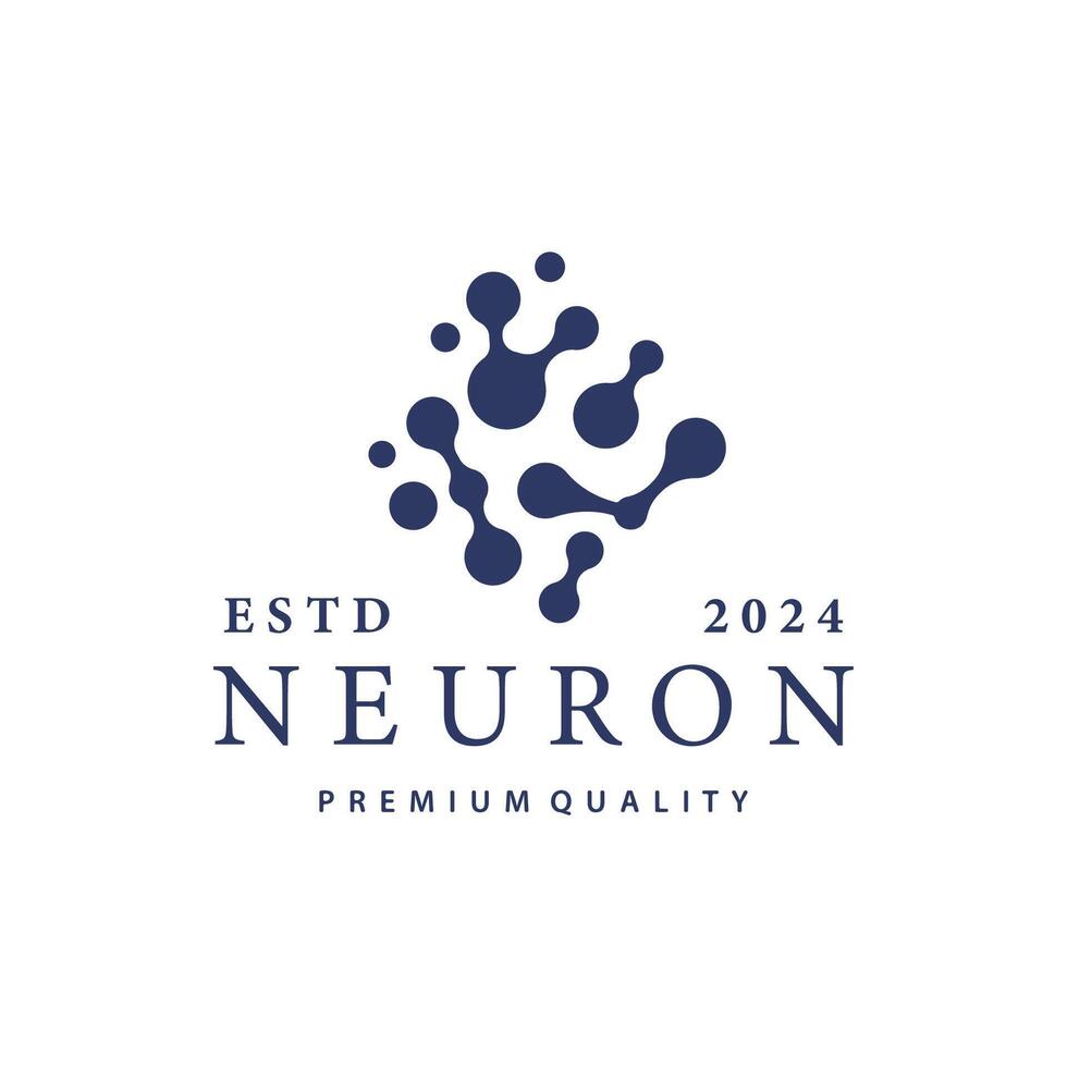 Neuron Logo, Neuron Nerve or Seaweed Abstract Molecule Design, Template Illustration vector