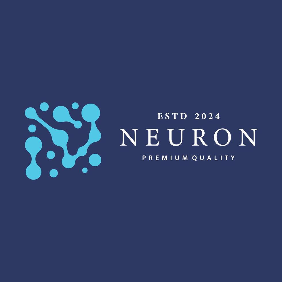 Neuron Logo, Neuron Nerve or Seaweed Abstract Molecule Design, Template Illustration vector