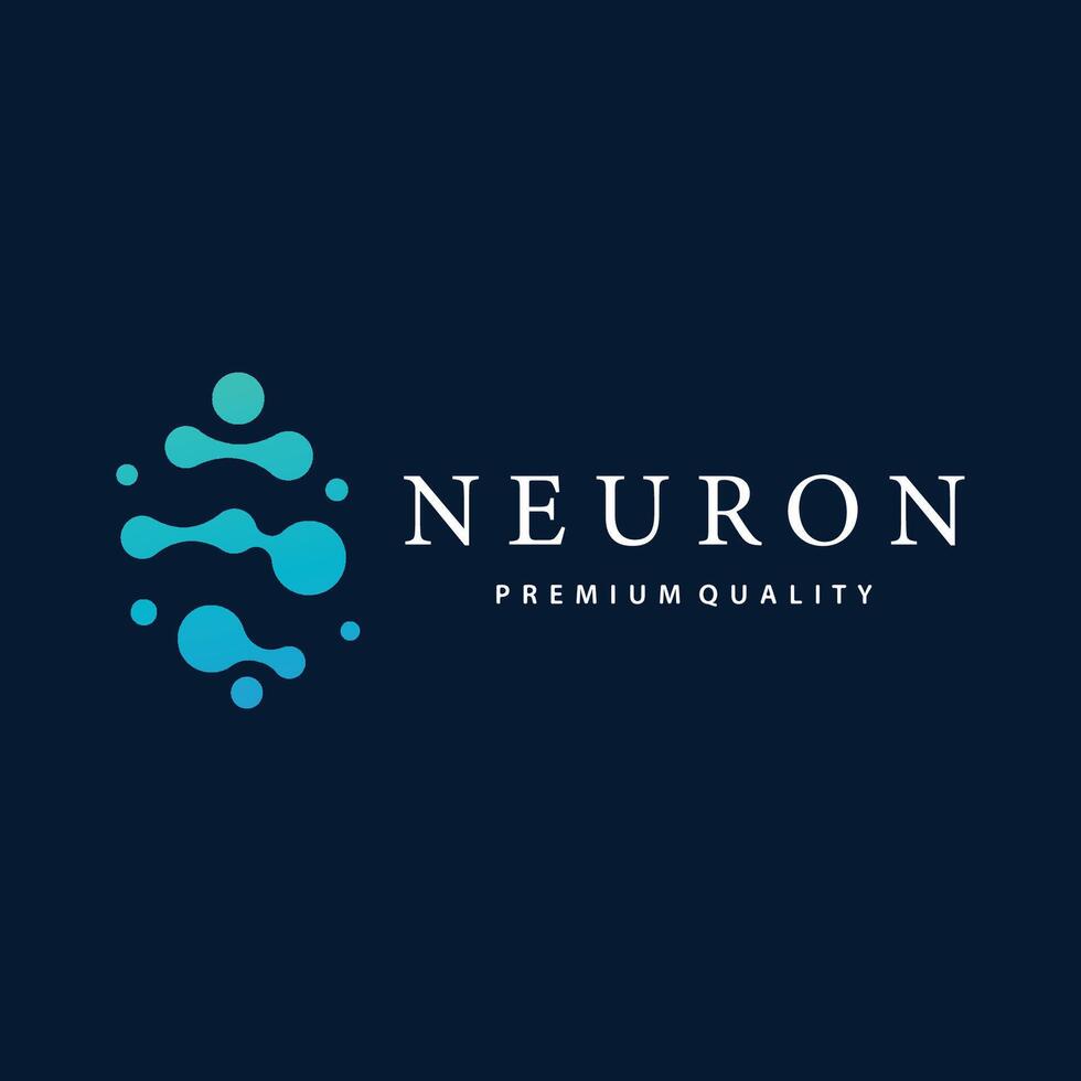 Neuron Logo, Neuron Nerve or Seaweed Abstract Molecule Design, Template Illustration vector