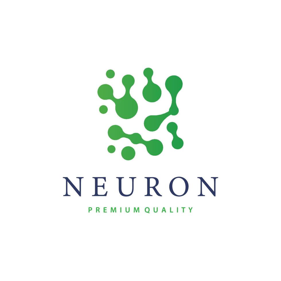 Neuron Logo, Neuron Nerve or Seaweed Abstract Molecule Design, Template Illustration vector