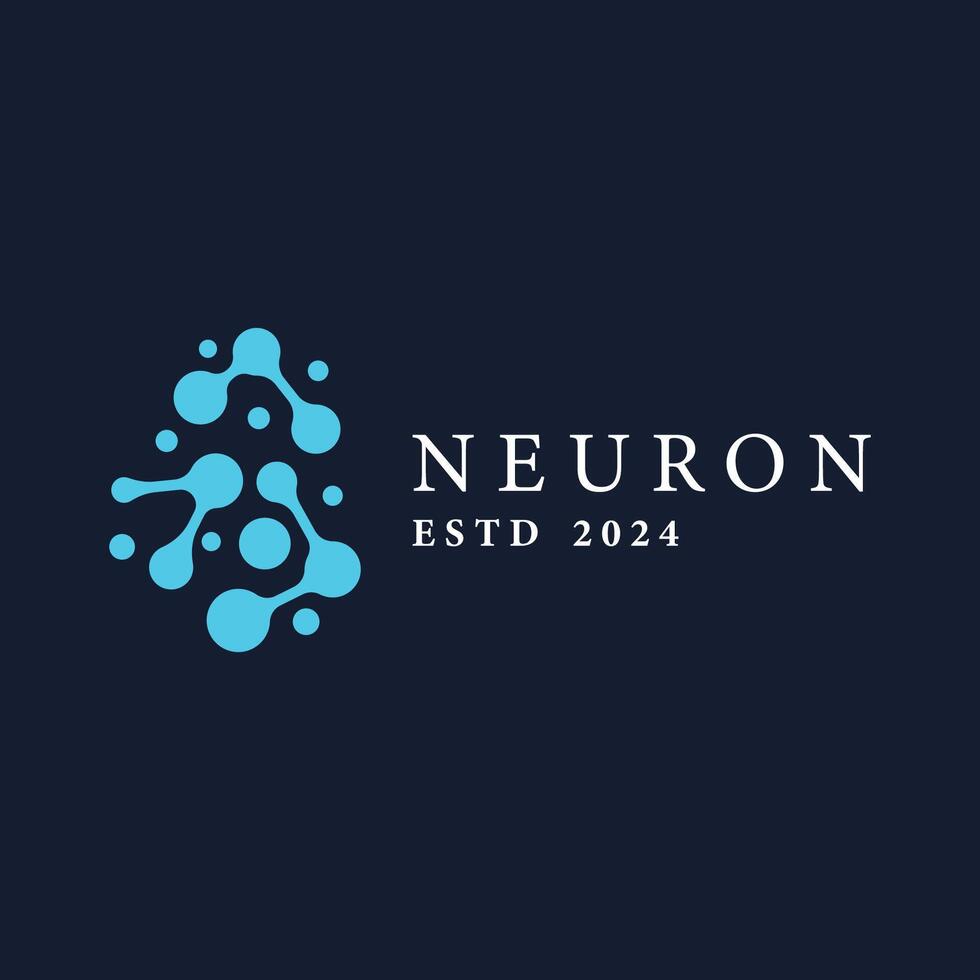 Neuron Logo, Neuron Nerve or Seaweed Abstract Molecule Design, Template Illustration vector