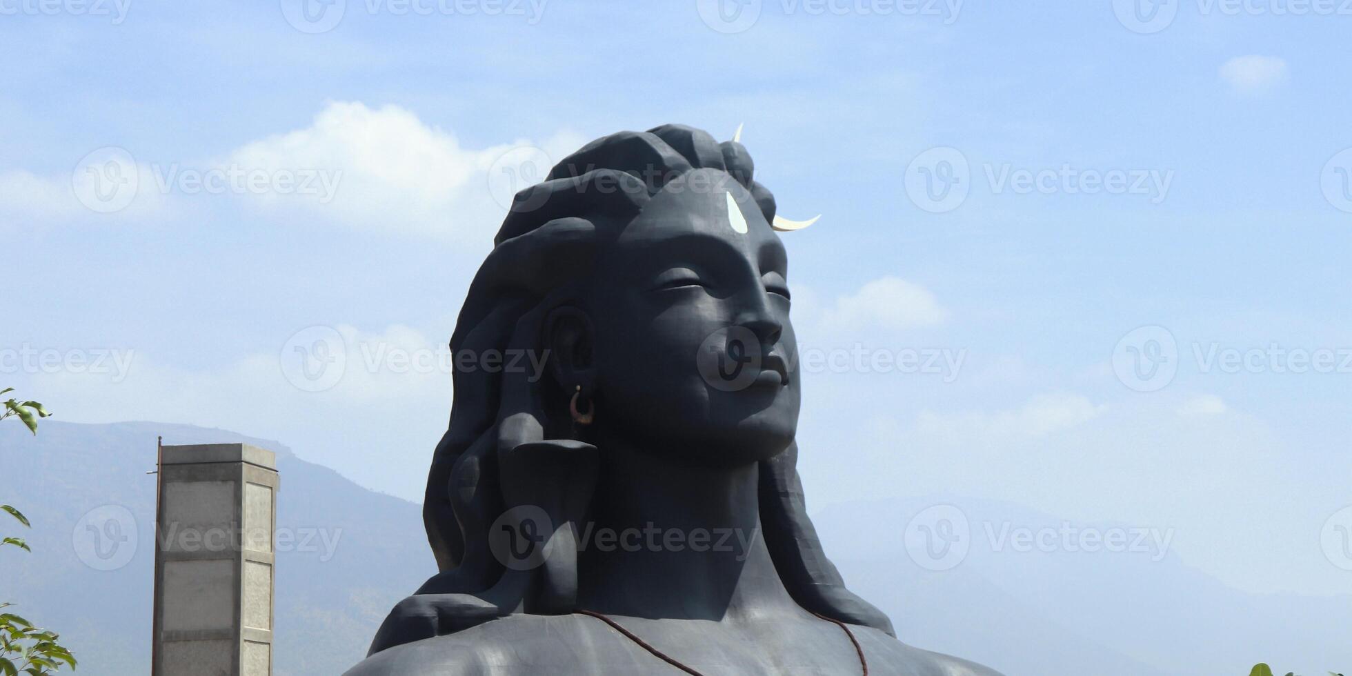 Panaromic landscape view of lord shiva statue photo