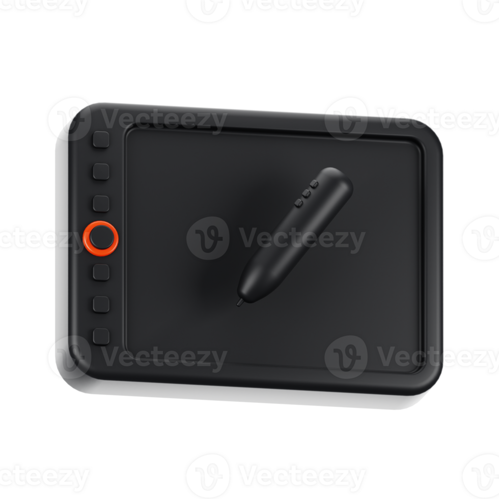 3d rendering drawing tablet icon. Gadget and technology concept png