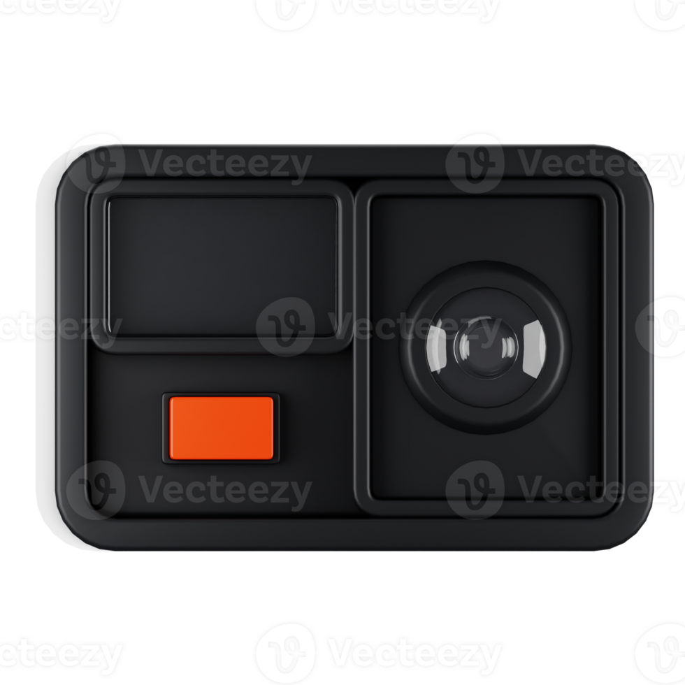 3d rendering action camera icon. Gadget and technology concept png