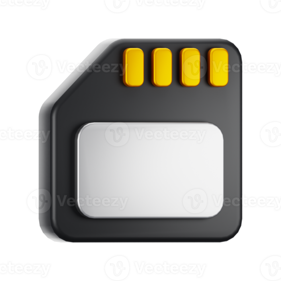 3d rendering sd card icon. Gadget and technology concept png