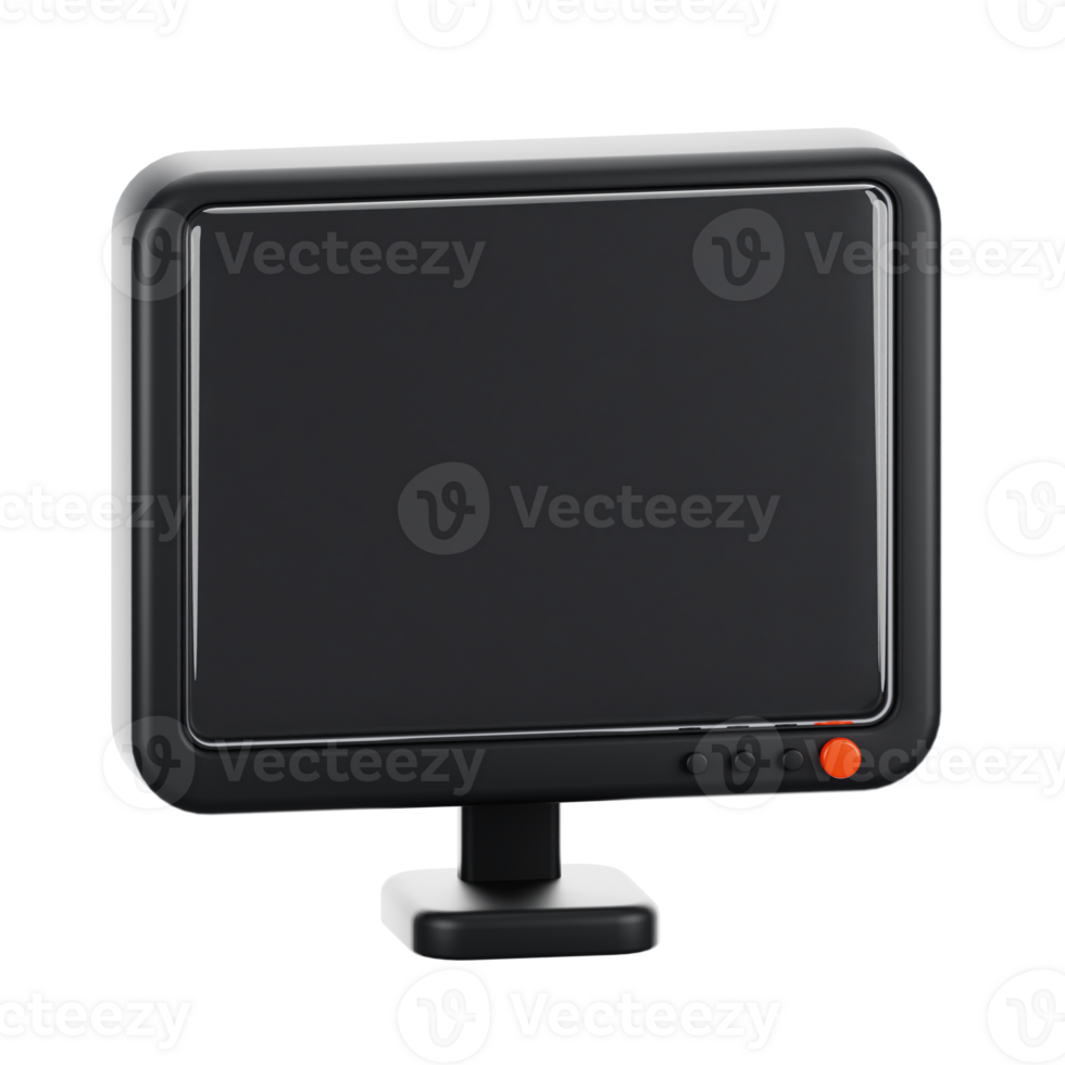 3d rendering monitor icon. Gadget and technology concept png