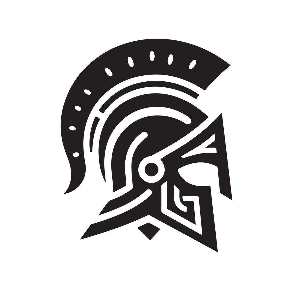 Greek warrior Spartan helmet illustration vector