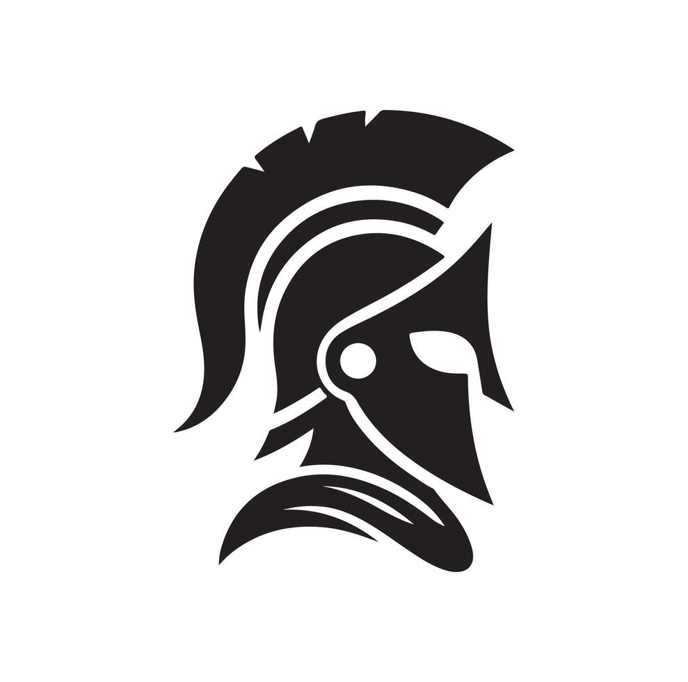 Greek warrior Spartan helmet illustration vector